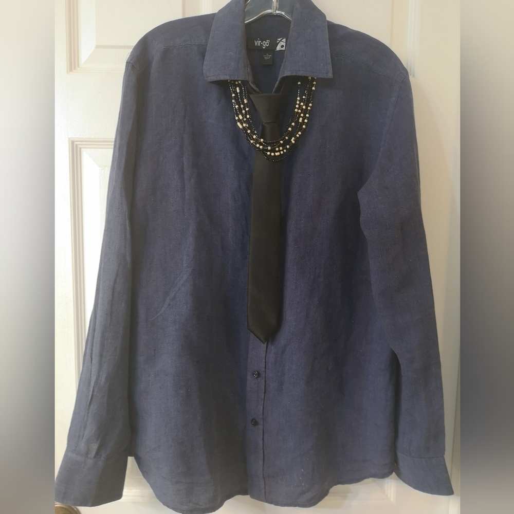Y2k Neo-Vintage Linen Oversize Menswear Shirt